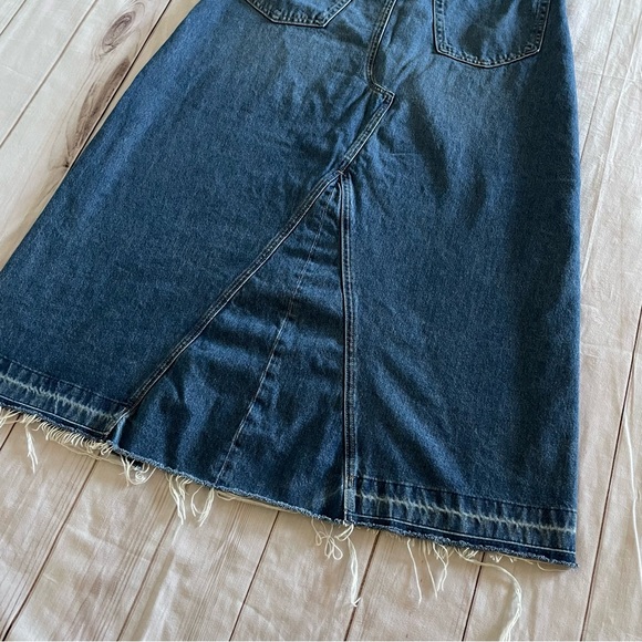 GAP Denim Maxi Skirt Women’s 18 Blue Long Front Slit High Rise Cottagecore Boho - Picture 10 of 16